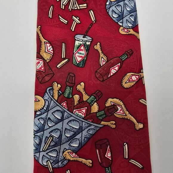 VTG Tabasco Fried Chicken Men's Silk Tie 4x58 - Picture 3 of 7